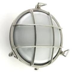 Andromeda Kellerlampe Messing Glas E27 IP64 Ø 24 cm rund Maritim< Außenwandleuchten|Feuchtraumleuchten