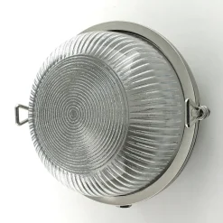 Außenwandleuchten|Messinglampen*Andromeda Kellerlampe Messing Glas rund D: 17,5 cm IP64 E27 Maritim