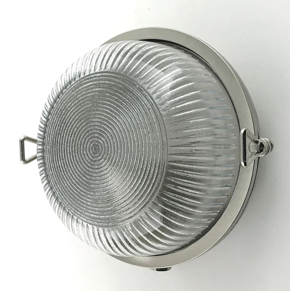 Außenwandleuchten|Messinglampen*Andromeda Kellerlampe Messing Glas rund D: 17,5 cm IP64 E27 Maritim