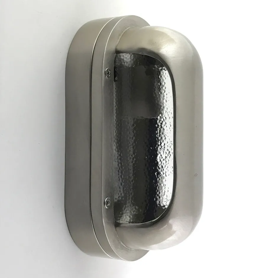 Andromeda Kellerleuchte Messing Glas 23 cm hoch IP64 Nickel matt< Außenwandleuchten|Feuchtraumleuchten