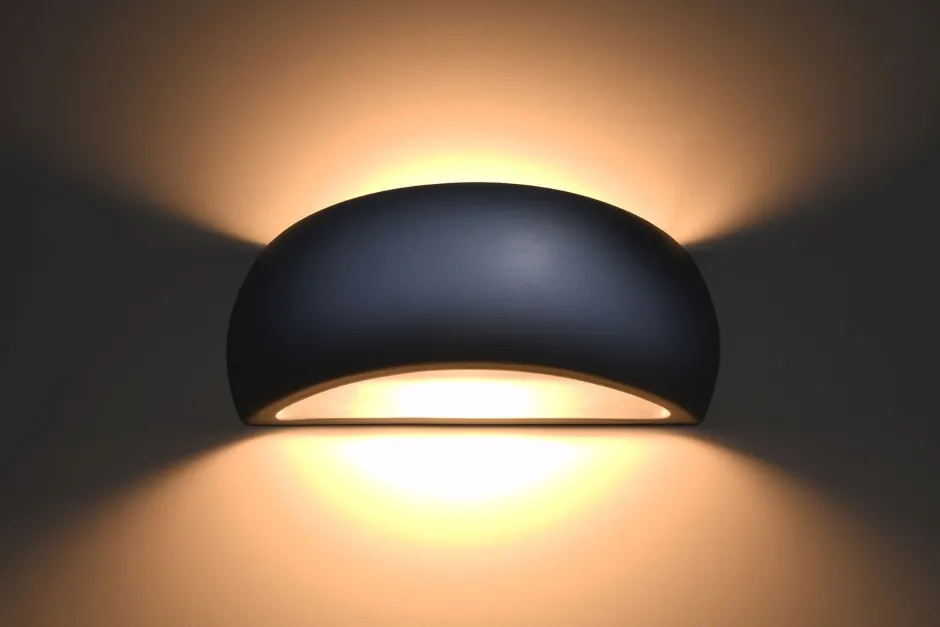 Sollux Keramik Wandlampe Up Down Grau indirekt 32 cm G9< Wandleuchten|Flurlampen