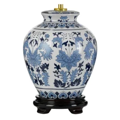 Elstead Keramikfuß für Tischleuchte Blau Weiß 28,5 cm klein E27< Tischlampen|Keramiklampen