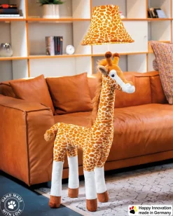 Happy Lamps Kinderleuchte Giraffe 126 cm Braun Beige Weiß vegan LED<Kinder Wohnzimmerlampen|Kinderzimmerlampen