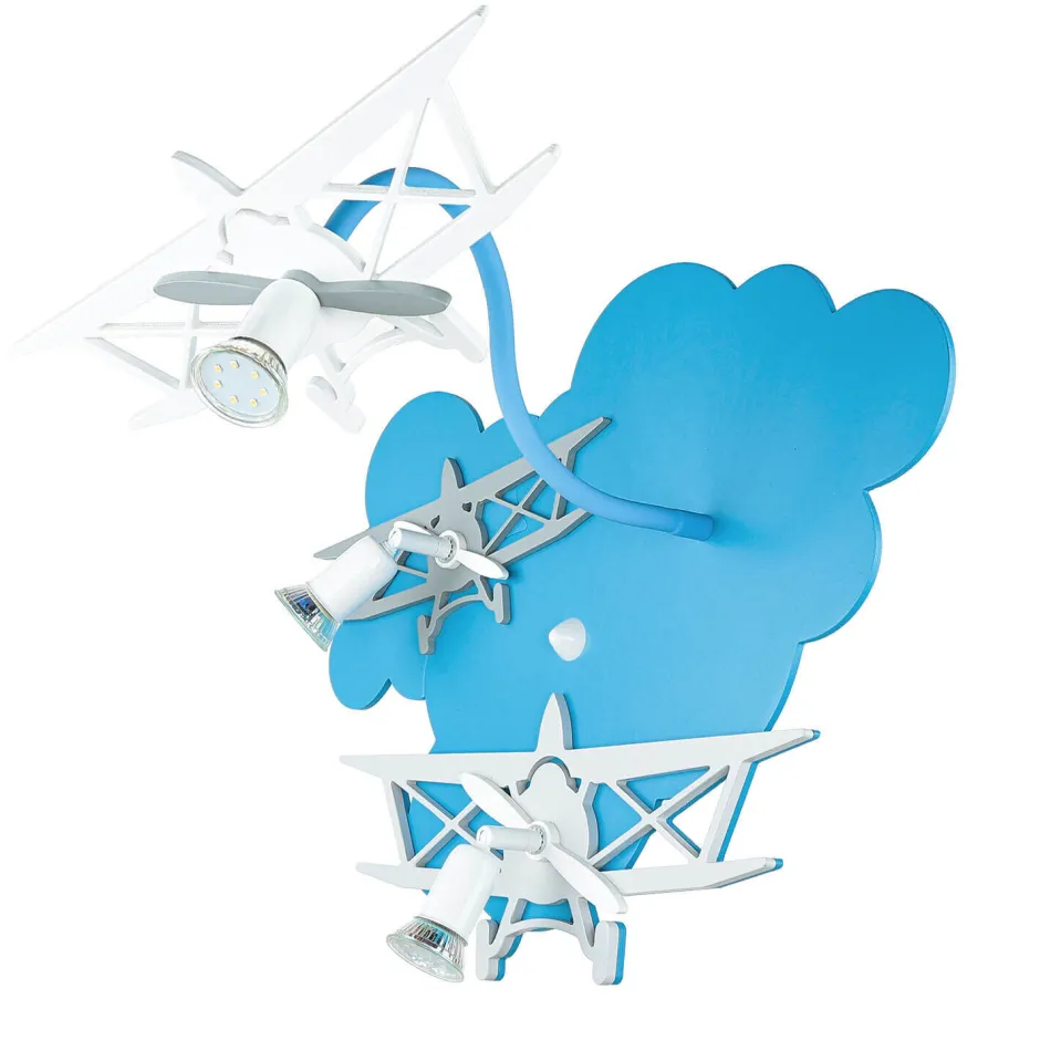 Kinderzimmerlampen|Kinderlampen*Nowodvorski Kinderleuchte PLANE in Blau 3-flmg