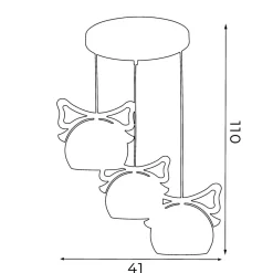 Hängelampen|Kugellampen*Luminex Kinderzimmer Hängelampe Weiß Bunt 3x E27 Glas Metall
