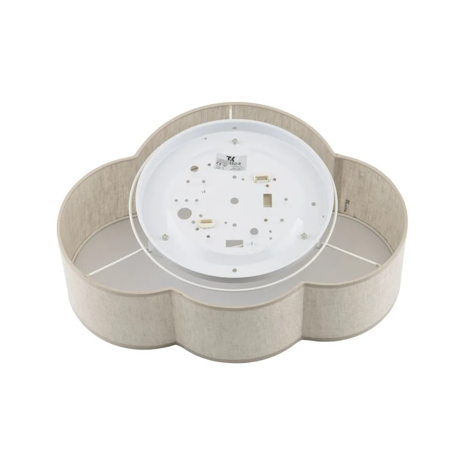 Kinderzimmerlampen|Kinderlampen*TK Lighting Kinderzimmer Wolkenlampe Beige Weiß Leinen B: 43 cm 2x E27