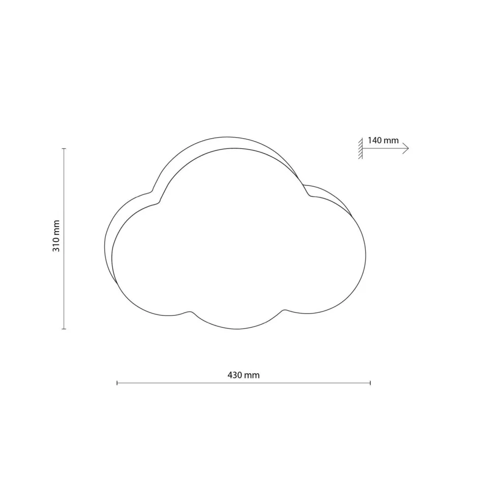 Kinderzimmerlampen|Kinderlampen*TK Lighting Kinderzimmer Wolkenlampe Beige Weiß Leinen B: 43 cm 2x E27