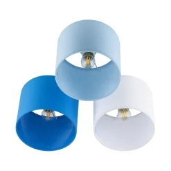 TK Lighting Kinderzimmerlampe Blau Weiß 3-flammig Stoff E27 Decke<Kinder Kinderzimmerlampen|Kinderlampen