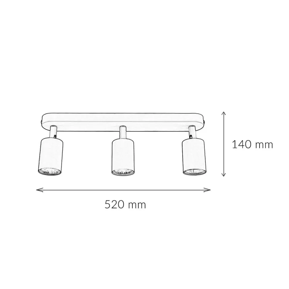 TK Lighting Kinderzimmerlampe Decke Mint L: 52 cm Metall 3-flammig GU10<Kinder Kinderzimmerlampen|Kinderlampen