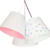 BPS Koncept Kinderzimmerlampe SAMY Weiß Rosa gepunktet 3-flmg<Kinder Kinderzimmerlampen|Kinderlampen