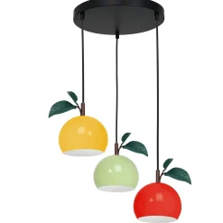 Luminex Kinderzimmerleuchte Bunt Apfel Ø 42 cm 3x E27 Metall<Kinder Hängelampen|Kinderzimmerlampen