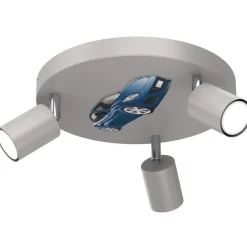 Spots|Kinderzimmerlampen*Luminex Kinderzimmerleuchte Decke Grau 3x GU10 Ø 30 cm Metall