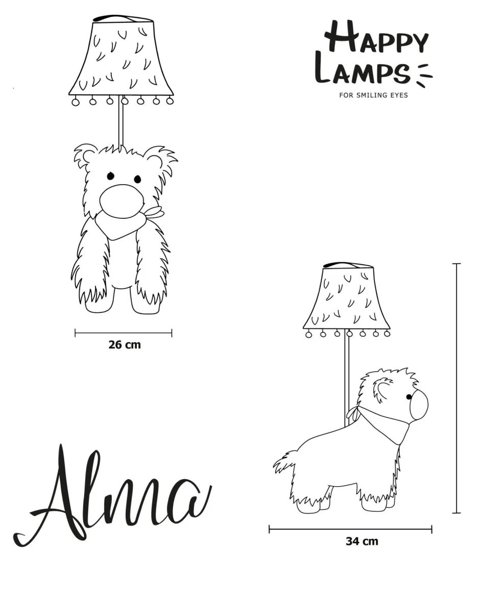 Wohnzimmerlampen|Kinderzimmerlampen*Happy Lamps Kinderzimmerleuchte LED 48 cm hoch Alpaka vegan niedlich