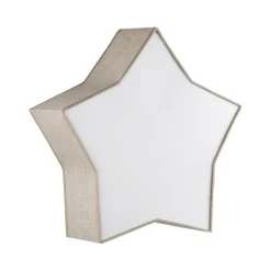 TK Lighting Kinderzimmerleuchte Leinen 45 cm lang Stern Weiß Beige 2x E27<Kinder Deckenleuchten|Kinderzimmerlampen