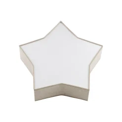 TK Lighting Kinderzimmerleuchte Leinen 45 cm lang Stern Weiß Beige 2x E27<Kinder Deckenleuchten|Kinderzimmerlampen