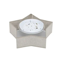 TK Lighting Kinderzimmerleuchte Leinen 45 cm lang Stern Weiß Beige 2x E27<Kinder Deckenleuchten|Kinderzimmerlampen