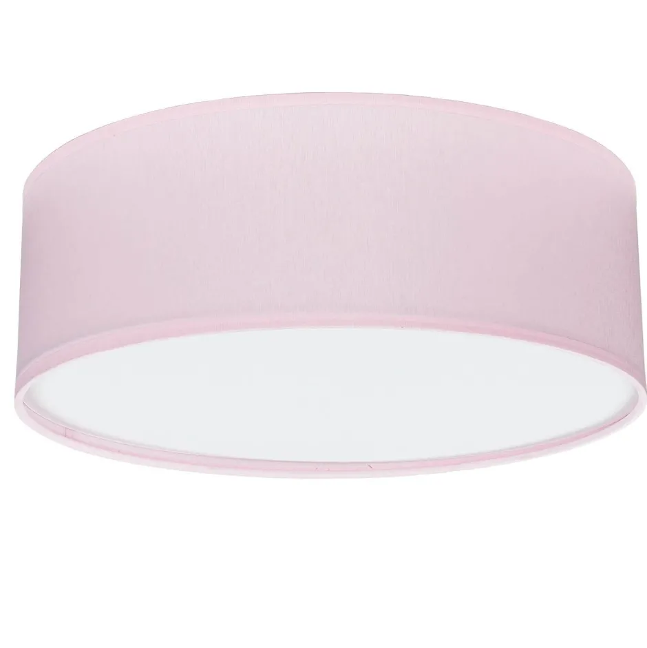 Kinderzimmerlampen|Kinderlampen*TK Lighting Kinderzimmerleuchte Rosa Ø 38 cm rund flach Stoffschirm