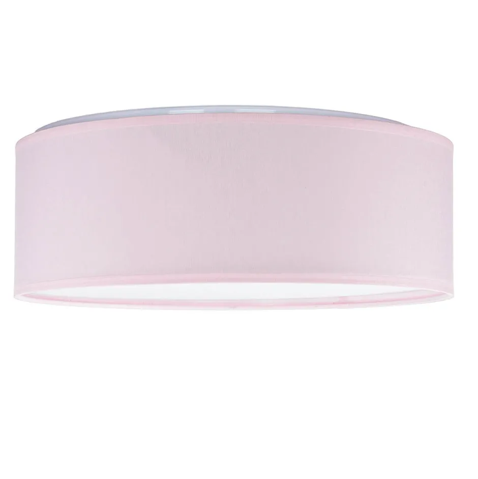 Kinderzimmerlampen|Kinderlampen*TK Lighting Kinderzimmerleuchte Rosa Ø 38 cm rund flach Stoffschirm