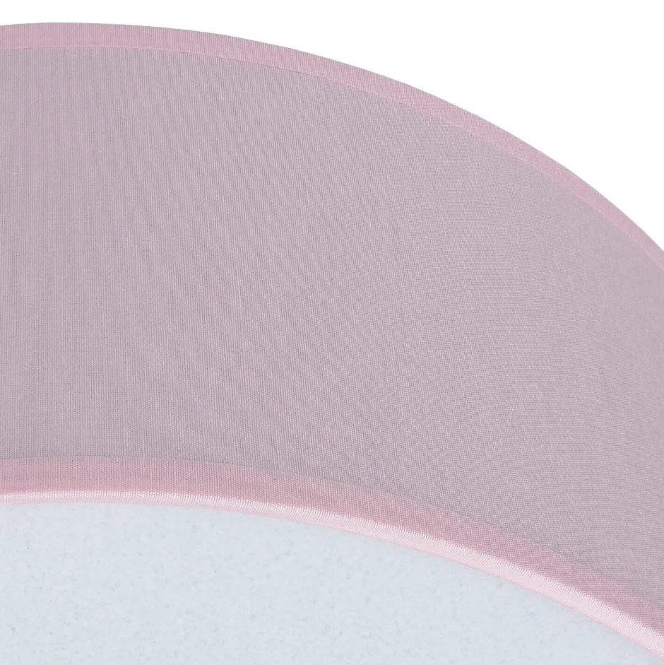 Kinderzimmerlampen|Kinderlampen*TK Lighting Kinderzimmerleuchte Rosa Ø 38 cm rund flach Stoffschirm