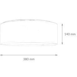 Kinderzimmerlampen|Kinderlampen*TK Lighting Kinderzimmerleuchte Rosa Ø 38 cm rund flach Stoffschirm
