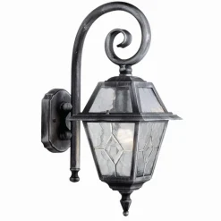 Außenwandleuchten|Rustikale Lampen*Searchlight Klassische Außenwandleuchte in silber schwarz