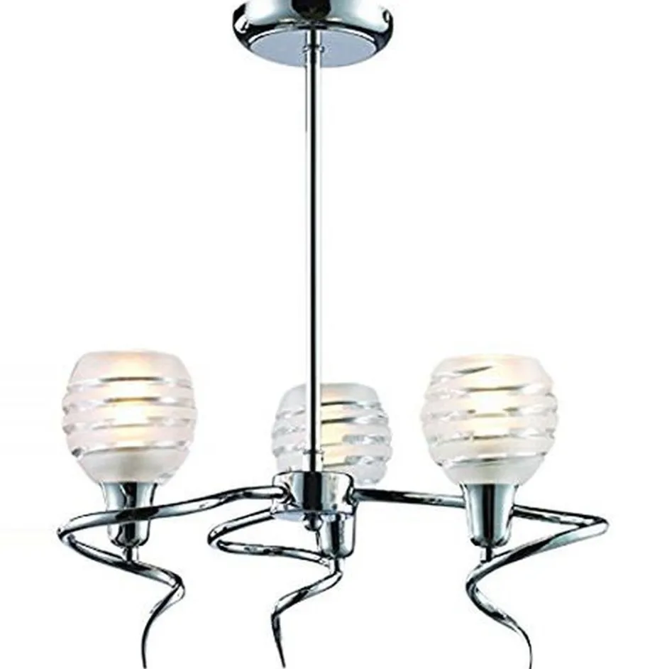 Deckenleuchten|Glaslampen*Lampex Klassische Deckenleuchte Chrom 3-flmg