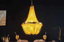 Hängelampen|Bürolampen*Invicta Interior Klassische Hängelampe Metall in Gold Ø70 cm E14 elegant