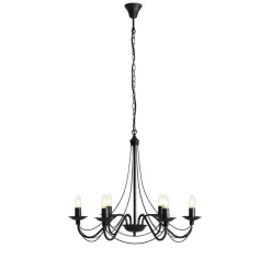 ALDEX Klassischer Kronleuchter Schwarz Metall 6-flammig Kerzen< Hängelampen|Bürolampen