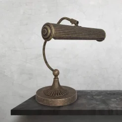 Tischlampen|Bürolampen*Giovanni Battista Klavierleuchte Messing H: 31,5 cm schwenkbar in Bronze antik