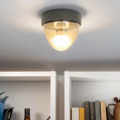 Moderne Lampen|Feuchtraumleuchten*Nowodvorski Kleine Deckenlampe Bad Ø18cm rund Grau IP44 E27