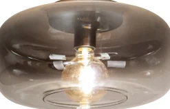 Eco-Light Kleine Deckenlampe Rauchglas rund Ø 35 cm E27 blendarm< Wohnzimmerlampen|Glaslampen