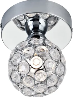 Deckenleuchten|Flurlampen*Esto Kleine Deckenlampe rund Kristall Ø 9,5 cm in Chrom