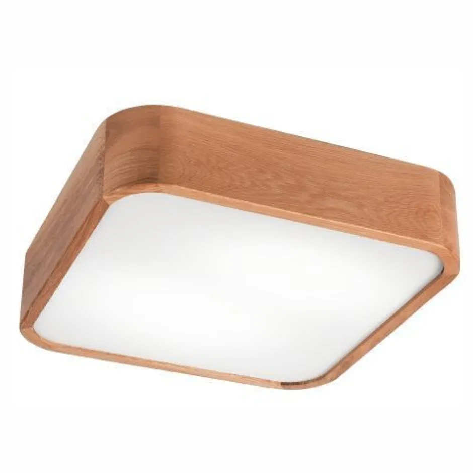 Lamkur Kleine Deckenleuchte eckig B: 35 cm Holz in für 2x E27< Deckenleuchten|Bürolampen