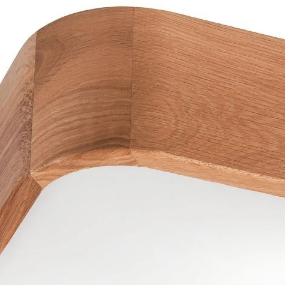 Lamkur Kleine Deckenleuchte eckig B: 35 cm Holz in für 2x E27< Deckenleuchten|Bürolampen