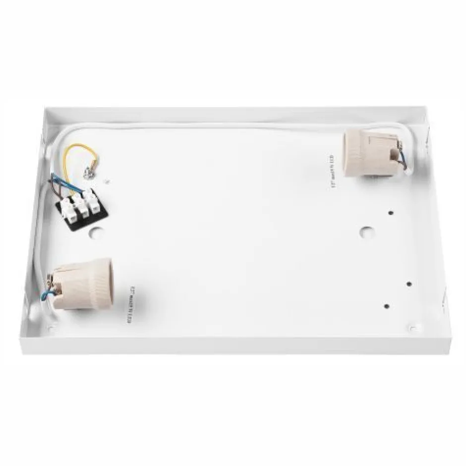 Lamkur Kleine Deckenleuchte eckig B: 35 cm Holz in für 2x E27< Deckenleuchten|Bürolampen