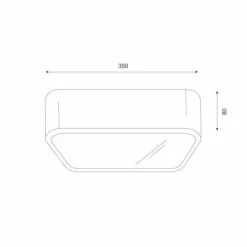 Lamkur Kleine Deckenleuchte eckig B: 35 cm Holz in für 2x E27< Deckenleuchten|Bürolampen