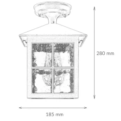 Rustikale Lampen|Vintage Lampen*Elstead Kleine Deckenleuchte HAROLD außen Schwarz Rustikal