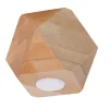 Sollux Kleine Deckenleuchte Holz geometrisch H: 12 cm flach GU10< Holzlampen|Moderne Lampen
