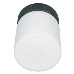 Nowodvorski Kleine Deckenleuchte Weiß Schwarz Glasschirm IP44< Glaslampen|Feuchtraumleuchten