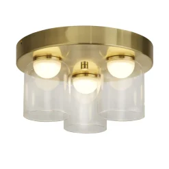 Searchlight Kleine LED Deckenleuchte Glas Metall Ø30 cm IP44 4000 K< Deckenleuchten|Led Lampen