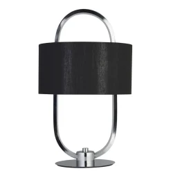 Searchlight Kleine LED Tischlampe Metall Stoff dimmbar Touch 41 cm< Wohnzimmerlampen|Stofflampen