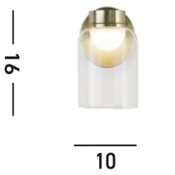 Led Lampen|Wandleuchten*Searchlight Kleine LED Wandlampe Glasschirm Metall T:16 cm IP44 6 W