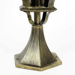 Rustikale Lampen|Wegeleuchten*Easylight Kleine Sockel Steh Lampe für außen Gold Antik 50,5cm