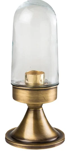 Lido Kleine Sockelleuchte außen Messing Glas rostfrei< Außenleuchten Antik|Messinglampen