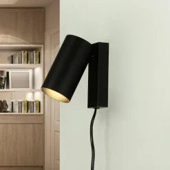 Moderne Lampen|Küchenlampen*Easylight Kleine Spot Lampe mit Schalter Kabel Schwarz GU10