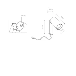 Moderne Lampen|Küchenlampen*Easylight Kleine Spot Lampe mit Schalter Kabel Schwarz GU10