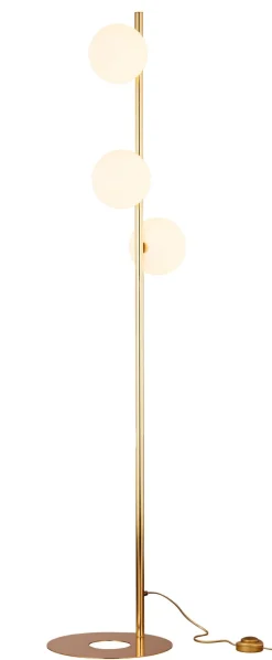 Jupiter Kleine Stehleuchte Messing Glas 151 cm hoch G9 blendarm< Bürolampen|Jugendstil Lampen