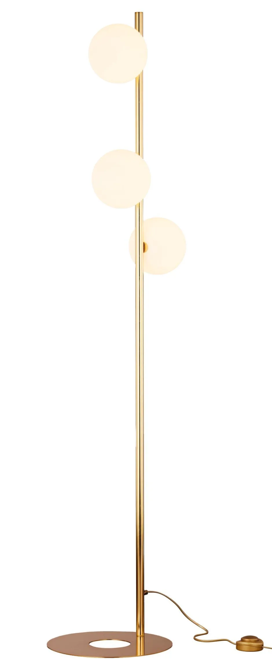 Jupiter Kleine Stehleuchte Messing Glas 151 cm hoch G9 blendarm< Bürolampen|Jugendstil Lampen