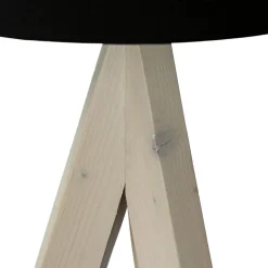 Trio Reality Kleine Tischlampe Holz Stoff H:31cm Ø17cm modern< Schlafzimmer Lampen|Lampen Aus Aller Welt