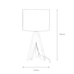 Trio Reality Kleine Tischlampe Holz Stoff H:31cm Ø17cm modern< Schlafzimmer Lampen|Lampen Aus Aller Welt